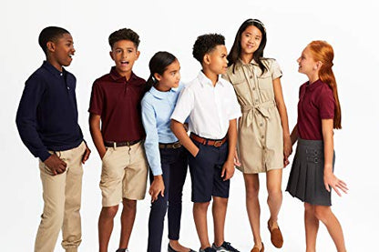 French Toast Boys' Short Sleeve Classic Poplin Dress Shirt (Standard & Husky), White, 5