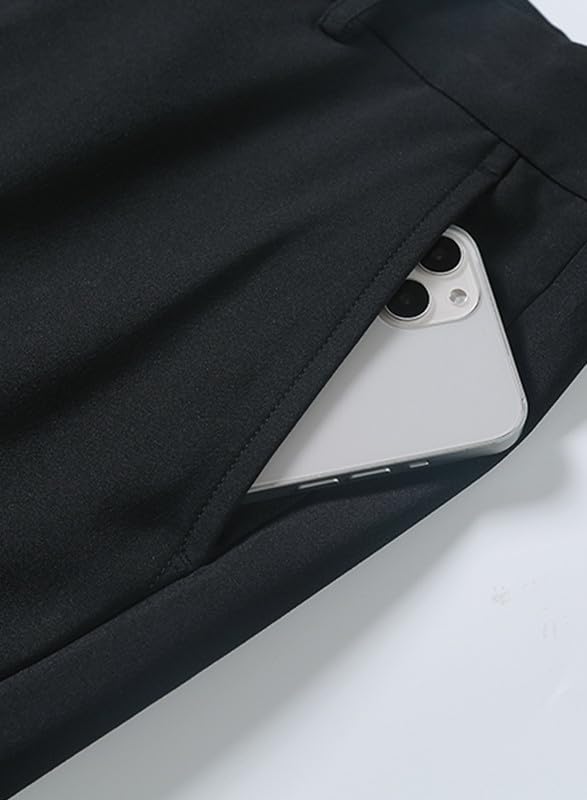 JMIERR Golf Pants for Men Stretch Slim Fit Joggers Flex Dress Pants Work Travel Chino Pants 2023 Fashion Trousers with Pockets,US 34(M),Black