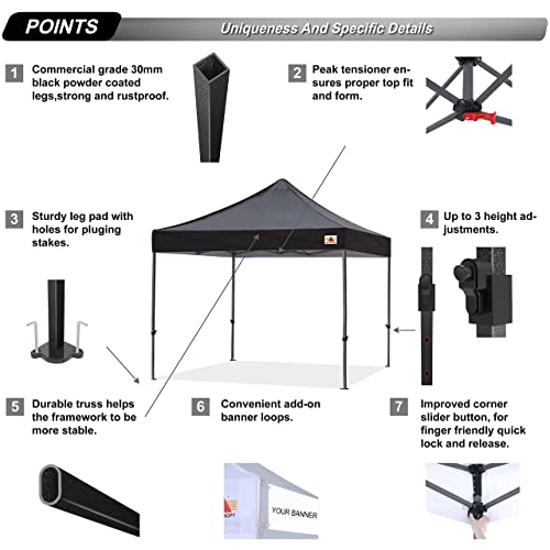 ABCCANOPY Patio Pop Up Canopy Tent 8x16.4 Commercial-Series (Black)