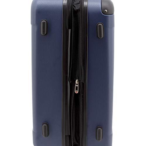 Travelers Club Chicago Hardside Expandable Spinner Luggages, Navy Blue, 5 Piece Set
