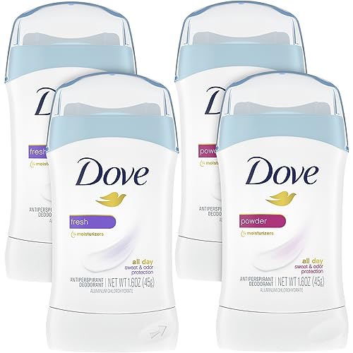 Dove Deodorant Set - Invisible Solid Deodorant for Women, Dove Antiperspirant Deodorant, 48-Hour Effective Protection with Nourishing Oils for Soothing Sensitive Skin, Scented, 1.6 Oz (4 Piece Set)