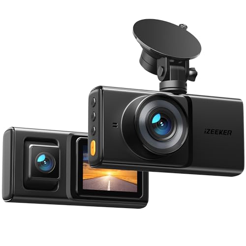 iZEEKER Dash Cam Front and Inside, 2K Single, 1080P Dual Dash Camera for Cars, Infrared Night Vision for Taxi Driver, Accident Record, Loop Recording, Parking Mode