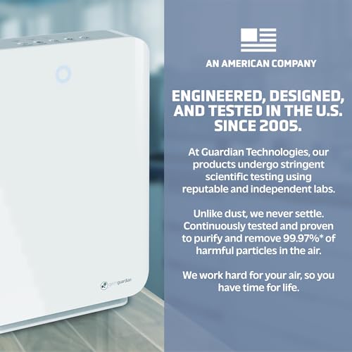 GermGuardian Air Purifier with HEPA 13 Filter, Removes 99.97% of Pollutants, Covers Large Room up to 1760 Sq. Foot Room in 1 Hr, UV-C Light Helps Reduce Germs, Zero Ozone Verified, 21", White, AC5900