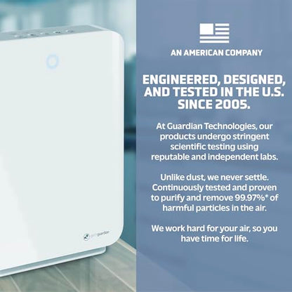 GermGuardian Air Purifier with HEPA 13 Filter, Removes 99.97% of Pollutants, Covers Large Room up to 1760 Sq. Foot Room in 1 Hr, UV-C Light Helps Reduce Germs, Zero Ozone Verified, 21", White, AC5900