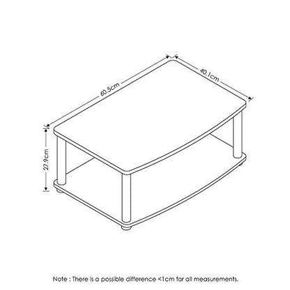 Furinno Turn-N-Tube No Tools 2-Tier Elevated TV Stand, Plastic Round Tubes, Dark Brown/Black