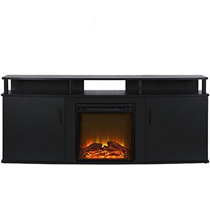 Ameriwood Home Carson Electric Fireplace TV Console for TVs up to 70", Black