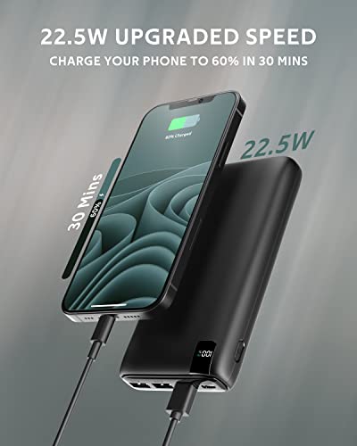 CONXWAN Portable Charger 26800mAh Power Bank 22.5W Fast Charging, 4 USB Outputs PD External Backup Charger Cell Phone USB C Battery Pack Compatible with iPhone Tablets Galaxy Android
