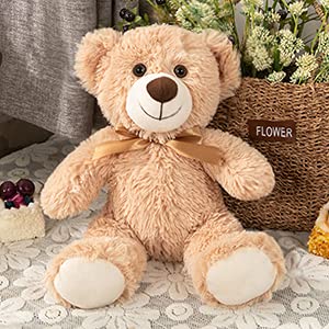 MaoGoLan Teddy Bear Stuffed Animals 13.5 Inch Pack of 3 Tan Stuffed Bears Bulk Valentines Day Gifts for Him Girls