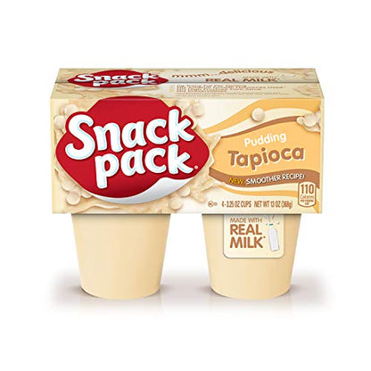 Snack Pack Tapioca Pudding, 4 Count Pudding Cups (12 Pack)