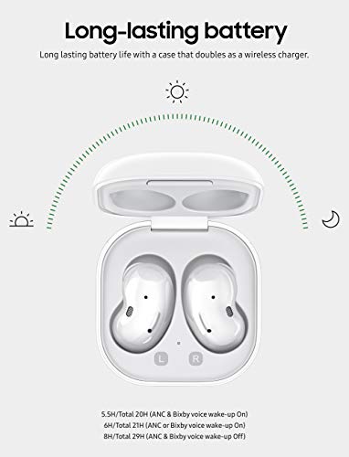 SAMSUNG Galaxy Buds Live True Wireless Bluetooth Earbuds w/ Active Noise Cancelling, Charging Case, AKG Tuned 12mm Speaker, Long Battery Life, US Version, Mystic White