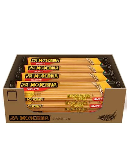 La Moderna Spaghetti Pasta, Noodles, Durum Wheat, Protein, Fiber, Vitamins, 7 Oz, Pack of 20