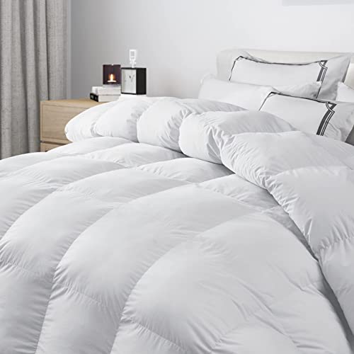 Acrafsman All Season Down Twin Comforter,Luxurious Hotel Collection Duvet Insert with Corner Tabs,Noiseless,Medium Warm,White,68x90 Inches