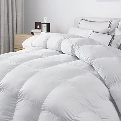 Acrafsman All Season Down Twin Comforter,Luxurious Hotel Collection Duvet Insert with Corner Tabs,Noiseless,Medium Warm,White,68x90 Inches