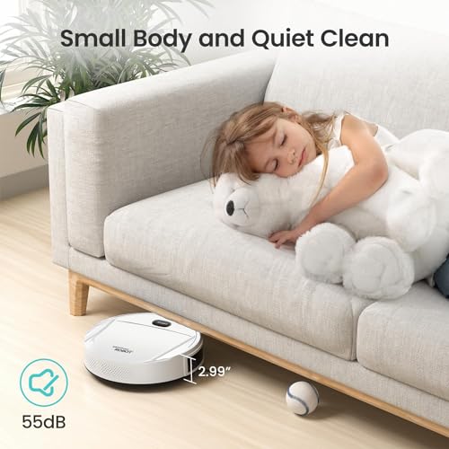 Ztot0p Sweeping Robot,Robot Vacuum Cleaner,Cleans Hard Floors to Medium-Pile Carpets,22000pa Super-Strong Suction,Ultra Slim Quiet,Integral Memory Multiple Cleaning Modes Vacuum Best for Pet Hairs 3