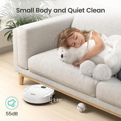 Ztot0p Sweeping Robot,Robot Vacuum Cleaner,Cleans Hard Floors to Medium-Pile Carpets,22000pa Super-Strong Suction,Ultra Slim Quiet,Integral Memory Multiple Cleaning Modes Vacuum Best for Pet Hairs 3