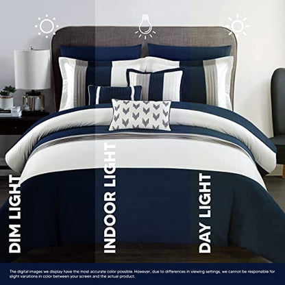 Chic Home Eyelet Comforter Set, Twin, Turquoise