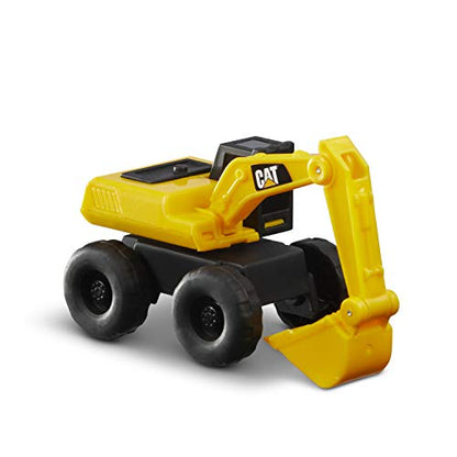 CatToysOfficial, CAT Little Machines Toys with 5pcs - Dump Truck, Wheel Loader, Bulldozer, Backhoe, and Excavator Vehicles, Cake Toppers, Playset for Kids Ages 3 and up,Yellow