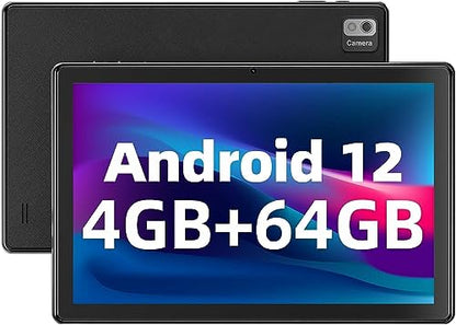 SGIN 10 Inch Tablet, Android 12 Tablets 4GB RAM 64GB ROM with Octa-Core 2.0Ghz Processor, 1280 * 800 Pixel IPS Screen, 2MP+5MP Camera, 6000mAh, GPS, WiFi, Bluetooth 5.0