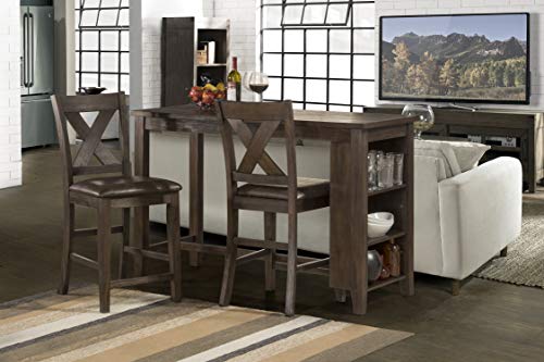 Hillsdale Furniture Spencer Dining Table, 3 Piece, Dark Espresso (Wire brush)