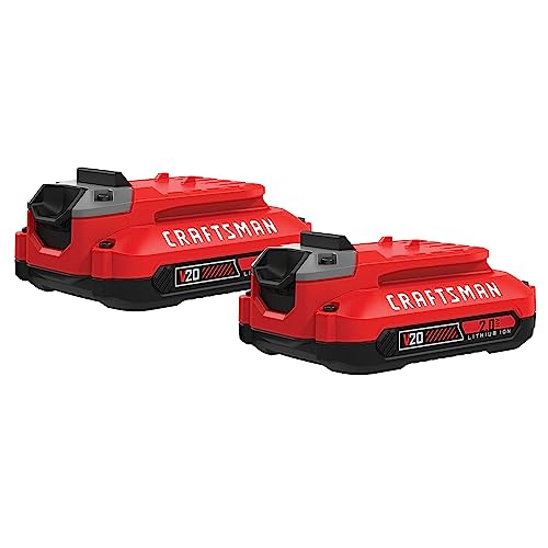 Craftsman V20 Lithium Ion Battery, 2.0-Amp Hour, 2 Pack (CMCB202-2)