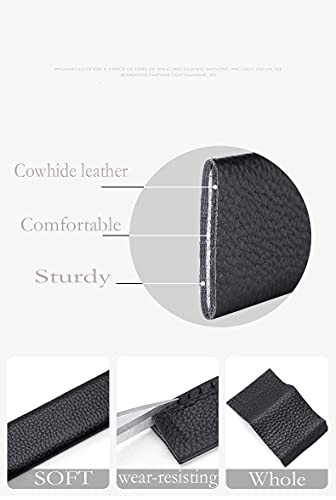 VANNANBA Leather Ratchet Belts for Men Design Dress Belts Automatic Buckle with Gift Box(36"-39" Waist Adjustable,Black)