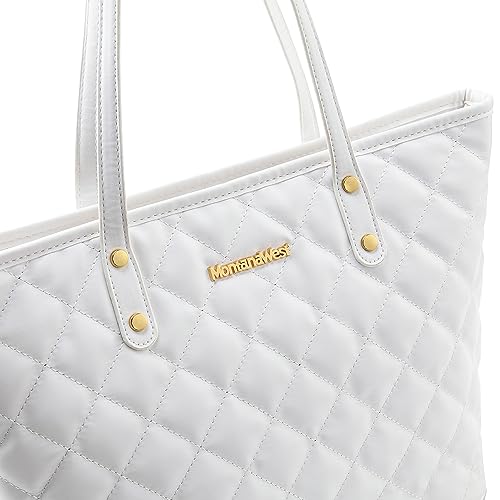 Montana West Quilted Handbag for Women Tote Purse Shoulder Bag Large Fashion Hobo Purse MWC-084BWT