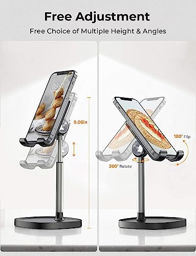 LISEN Cell Phone Stand, Height Angle Adjustable Phone Stand for Desk, Thick Case Friendly Phone Holder Stand, Taller iPhone Stand Compatible with All Mobile Phones,iPhone, Switch,iPad,Tablet(4-10in)