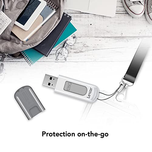 Lexar JumpDrive V100 128GB USB 3.0 Flash Drive for Storage Expansion and Backup, Gray (LJDV100-128ABNL)