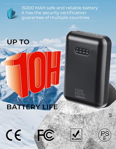 KEMIMOTO Heated Fleece Vest for Men with 15000mah Battery Pack Included, Heated Vest by Voice and APP Temp Control for Skiing Hunting