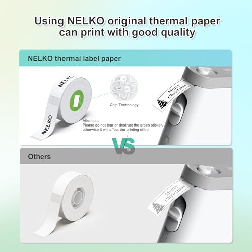 Nelko Label Maker Machine with Tape, P21 Portable Bluetooth Label Printer, Wireless Handheld Sticker Maker Mini Label Makers with Multiple Templates for Organizing Storage Barcode Office Home, White