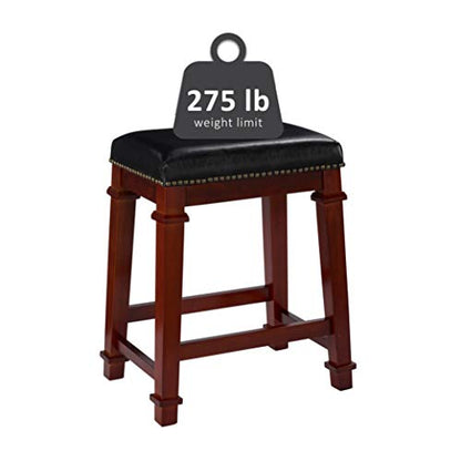 Linon Kennedy Backless PU Counter Stool, Black