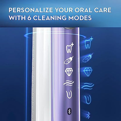 Oral-B Genius X Limited, Electric Toothbrush with Artificial Intelligence, Rechargeable Toothbrush (1) Replacement Brush Head, Travel Case, Orchid Purple
