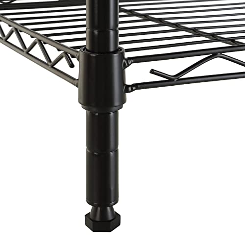Amazon Basics 4-Shelf Adjustable Storage Shelving Unit, 200 Pound Loading Capacity per Shelf, Steel Organizer Wire Rack, 24 x 14 x 48 Inches (LxWxH), Black