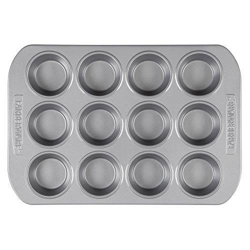 Farberware Nonstick Bakeware 12-Cup Muffin Tin / Nonstick 12-Cup Cupcake Tin - 12 Cup, Gray