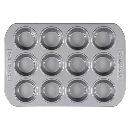 Farberware Nonstick Bakeware 12-Cup Muffin Tin / Nonstick 12-Cup Cupcake Tin - 12 Cup, Gray