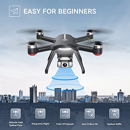 Holy Stone HS700E FAA Certification Completed Drones with Camera for Adults 4K EIS, GPS RC Quadcopter FPV Drone with 5G WiFi Transmission, Brushless Motors, Auto Return, Follow Me, Carrying Case