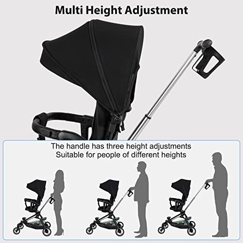 Convenience Stroller Lightweight Stroller Fold Compact Travel Stroller Multiposition Recline, One-Hand Fold Baby Stroller, Cup Holder, Raincover Included