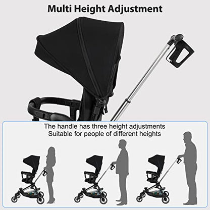 Convenience Stroller Lightweight Stroller Fold Compact Travel Stroller Multiposition Recline, One-Hand Fold Baby Stroller, Cup Holder, Raincover Included
