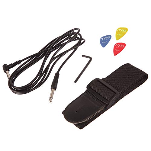 RockJam Electric Guitar Superkit with 10-watt Amp, Gig Bag, Picks & Online Lessons 6 String Pack, Right, Black, Full (RJEG03-SK-BK)