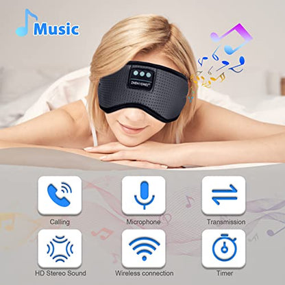 Sleep Headphones White Noise Bluetooth Sleep Mask 3D Music Sleeping Eye Mask Sleeping Headphones for Side Sleepers Sleep Mask with Bluetooth Headphones Gifts for Men Women