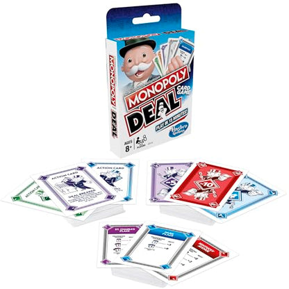 Monopoly Deal Quick-Playing Card Game for Families, Kids Ages 8 and Up and 2-5 Players