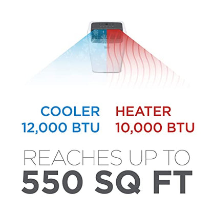 BLACK+DECKER 12,000 BTU Air Conditioner Portable for Room up to 550 Sq. Ft, 4-in-1 AC Unit, Dehumidifier, Heater, & Fan, Portable AC with Installation Kit & Remote Control