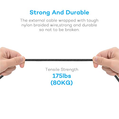 SEIPOG 4 in1 Multi Charger Cable Nylon Braided, 3A 4FT Universal Chargers for All Devices with Type-C/Micro USB Port, USB Charging Cable for All Cell Phones and More (Black, 2Pack)