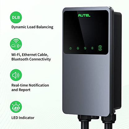 Autel MaxiCharger Home Electric Vehicle (EV) Charger, up to 40 Amp, 240V, Level 2 WiFi and Bluetooth Enabled EVSE, NEMA 14-50 Plug, Indoor/Outdoor, 25-Foot Cable with Separate Holster, Dark Gray