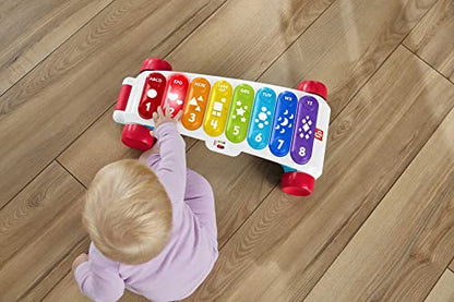 Fisher-Price Baby to Toddler Learning Toy Giant Light-Up Xylophone Pull-Along with Music & Phrases for Ages 9+ Months