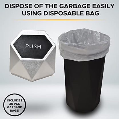 EcoNour 2 Packs Car Trash Can with Lid,Leakproof Vehicle Trash Bin with Removable lid & 30 pcs Garbage Bags,Easy to Clean Mini Garbage Bin for Automotive Car Home Office Kitchen Bedroom.