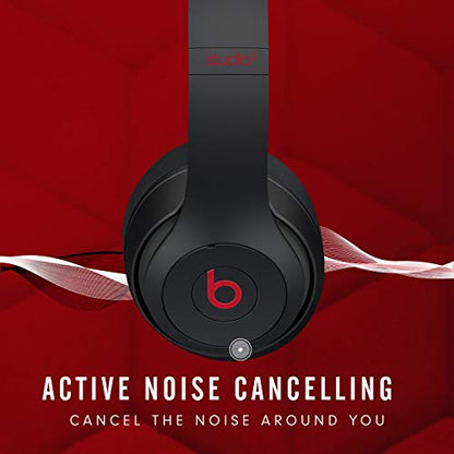 Beats Studio3 Wireless Noise Cancelling Over-Ear Headphones - Apple W1 Headphone Chip, Class 1 Bluetooth, 22 Hours of Listening Time, Built-in Microphone - Defiant Black-Red (Latest Model)