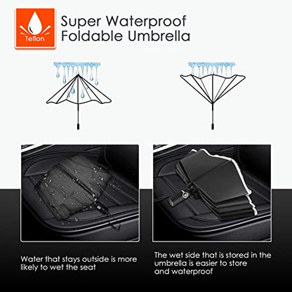 Bodyguard Inverted Umbrella Large Windproof Umbrellas for Rain Sun Travel Umbrella Compact with Reflective Stripe, Black-46 INCH