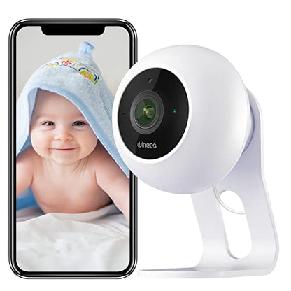 winees Baby Monitor, 1080p Indoor Secuirty Camera Wi-Fi Smartphone Pet Cam, Motion Detection, 2-Way Audio, 2.4GHZ, Night Vision, Multi Installation IP Cam, Work with Alexa (Mini)