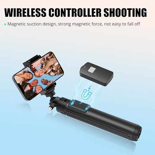 Selfie Stick, 50 inch Selfie Stick Tripod with Wireless Remote, Phone Tripod Stand Compatible with iPhone 15 14 13 12 11 pro Samsung Note 22 10 S23